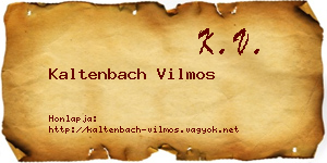 Kaltenbach Vilmos névjegykártya