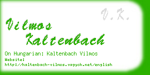 vilmos kaltenbach business card